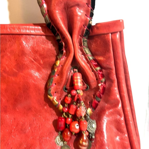 Poupa litza. Red Leather Women's Bag - Picture 2 of 7
